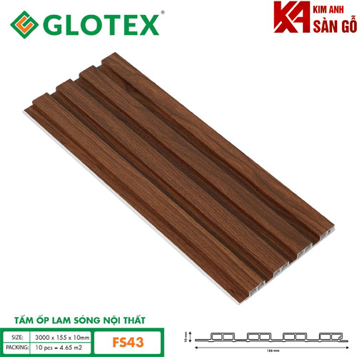Tấm Ốp Lam 4 Sóng Nội Thất Glotex FS-43